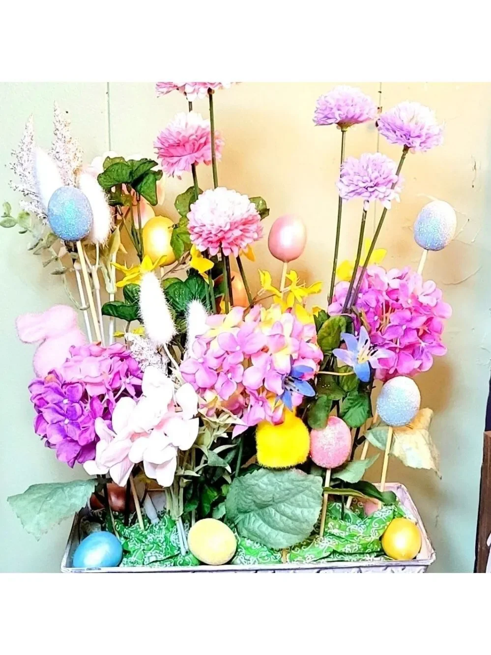 Handcrafted Easter Table Decor Planter 10x4